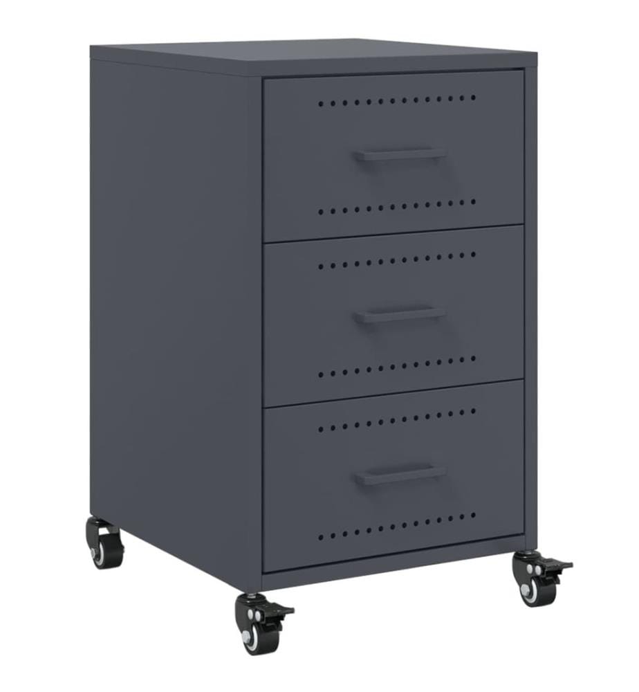 Table de chevet anthracite 36x39x59 cm acier
