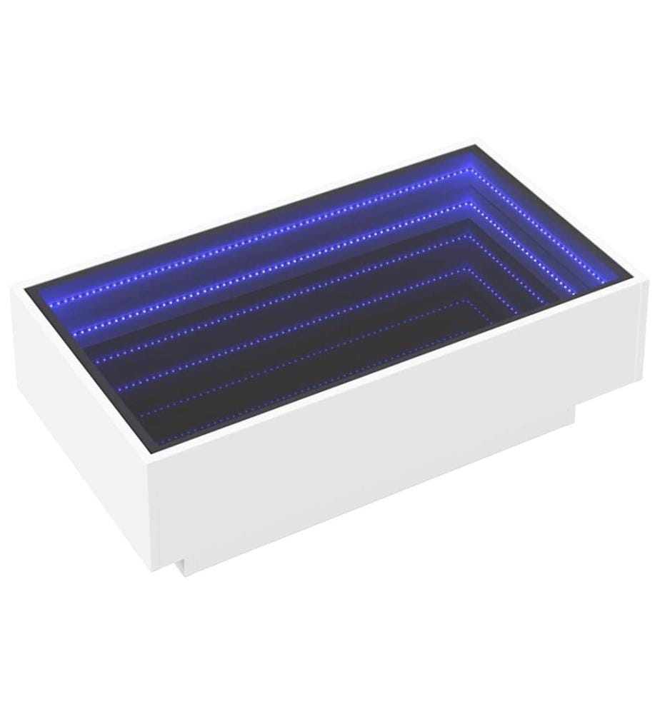 LED-Couchtisch Weiss 90x50x30 cm Holzwerkstoff