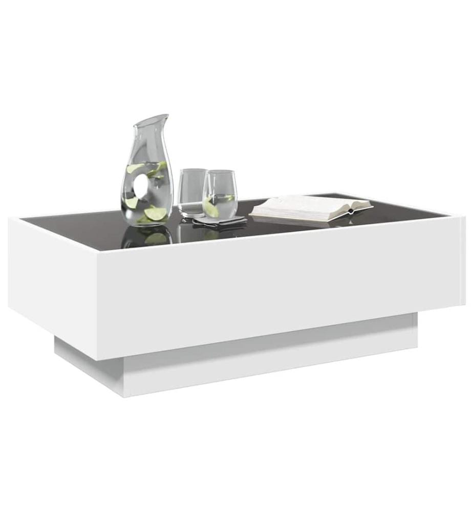 LED-Couchtisch Weiss 90x50x30 cm Holzwerkstoff