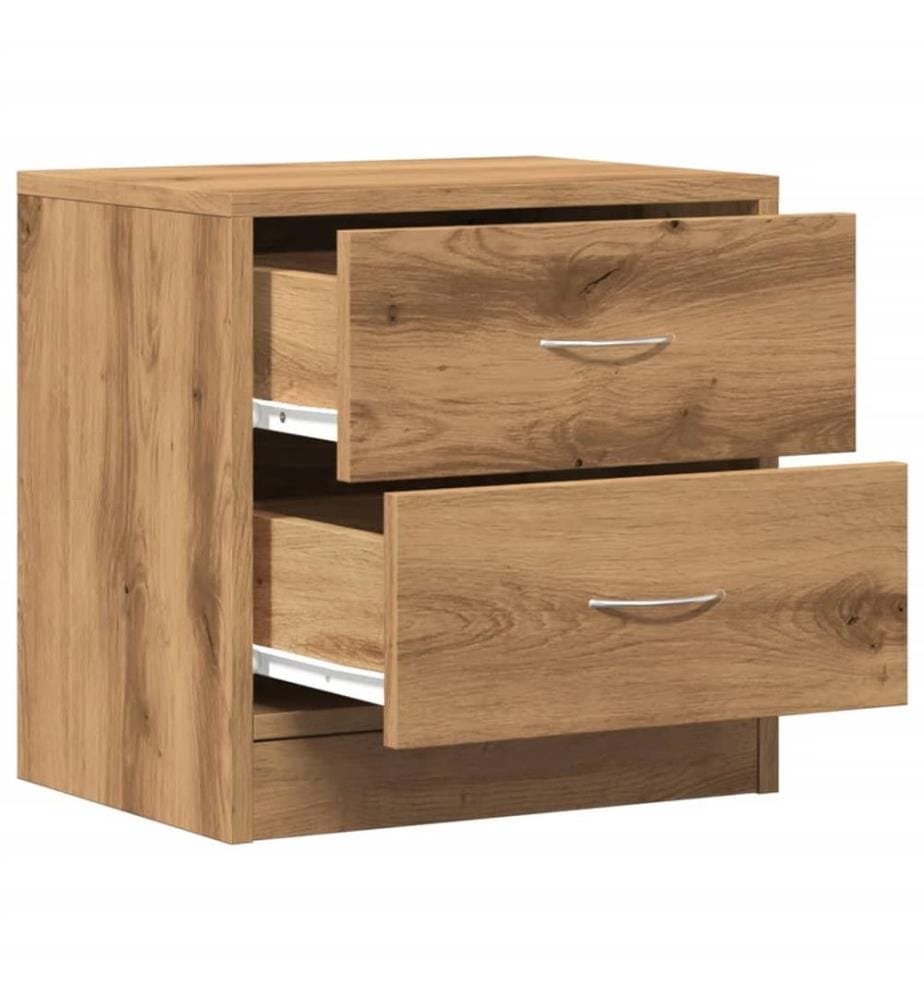 Tables de chevet 2 pcs chêne artisanal bois d'ingénierie