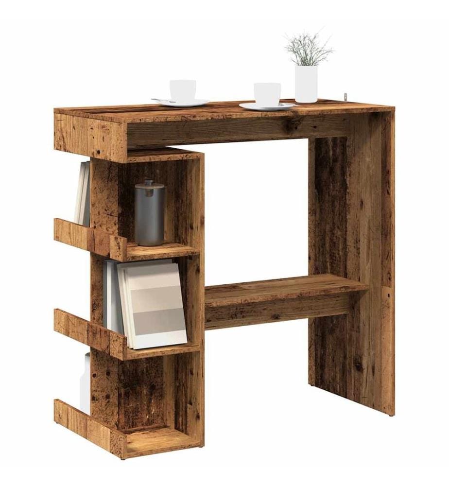Bartisch mit Regal Altholz-Optik 100x48x101,5 cm