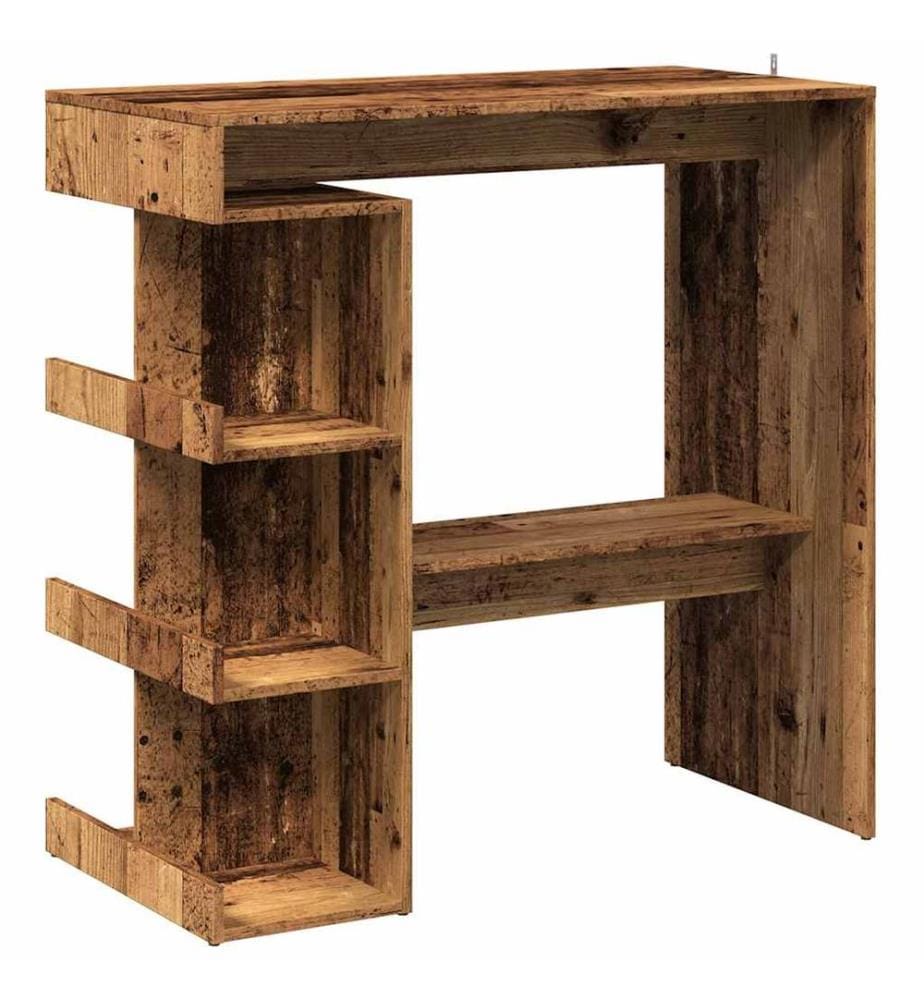 Bartisch mit Regal Altholz-Optik 100x48x101,5 cm