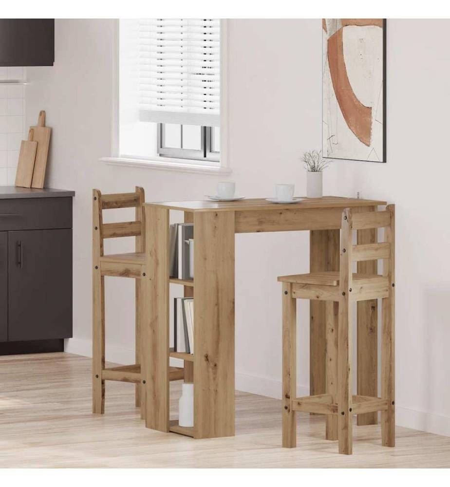 Bartisch mit Regal Artisan-Eiche 102x50x103,5 cm Holzwerkstoff