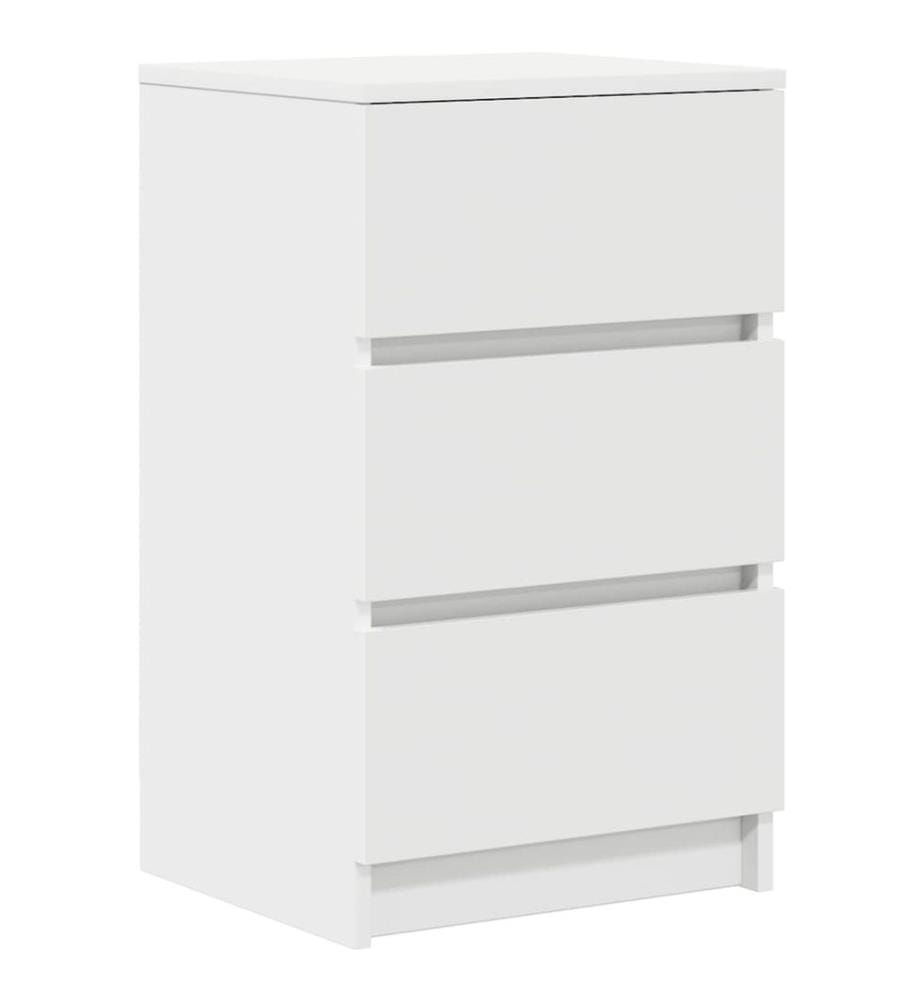 Nachttisch mit 3 Schubladen Weiss 39x35x65 cm
