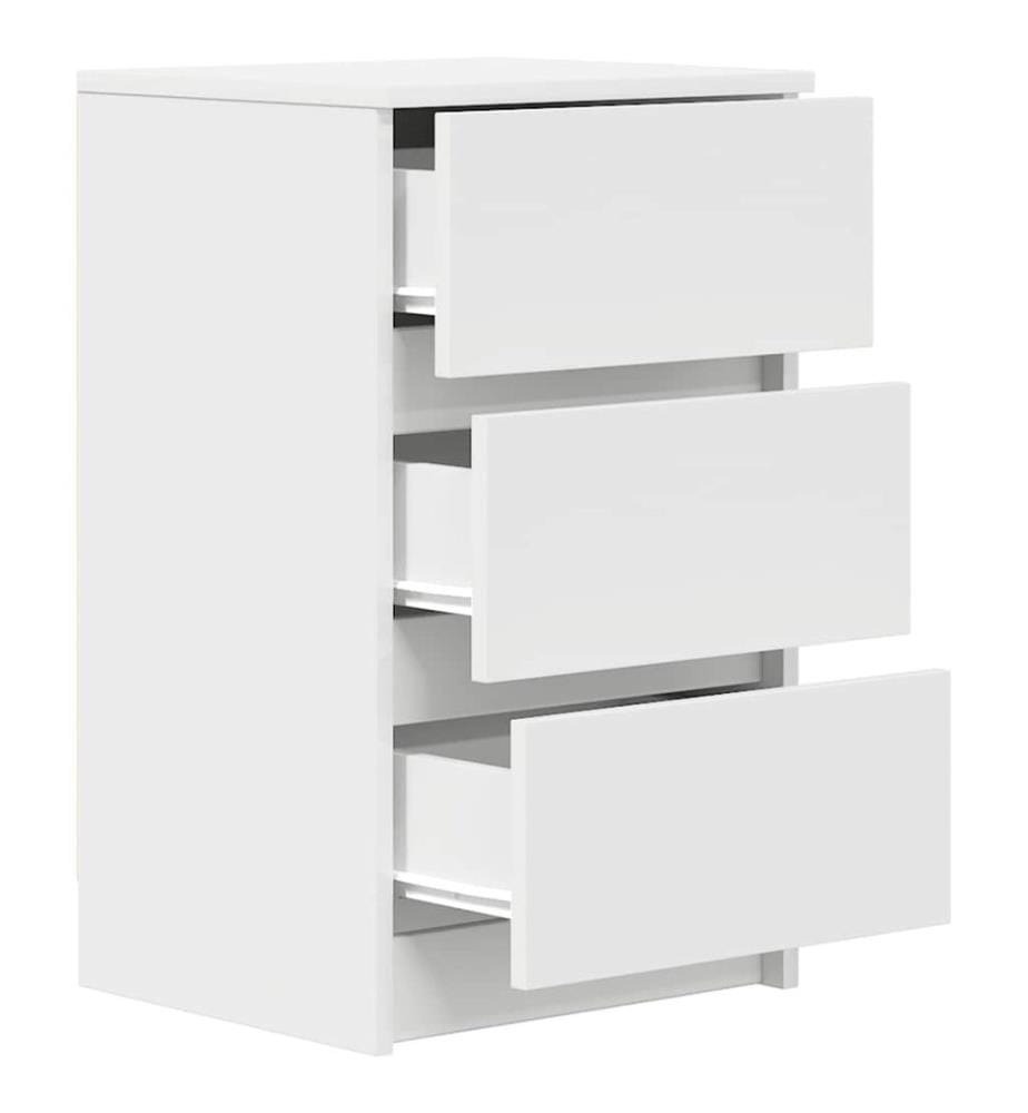 Nachttisch mit 3 Schubladen Weiss 39x35x65 cm