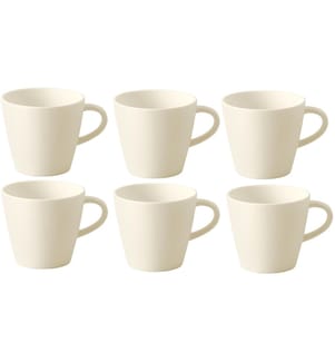 VILLEROY & BOCH - Espressotasse Manufacture Rock 100 ml, 6 Stück, Crème/Weiss