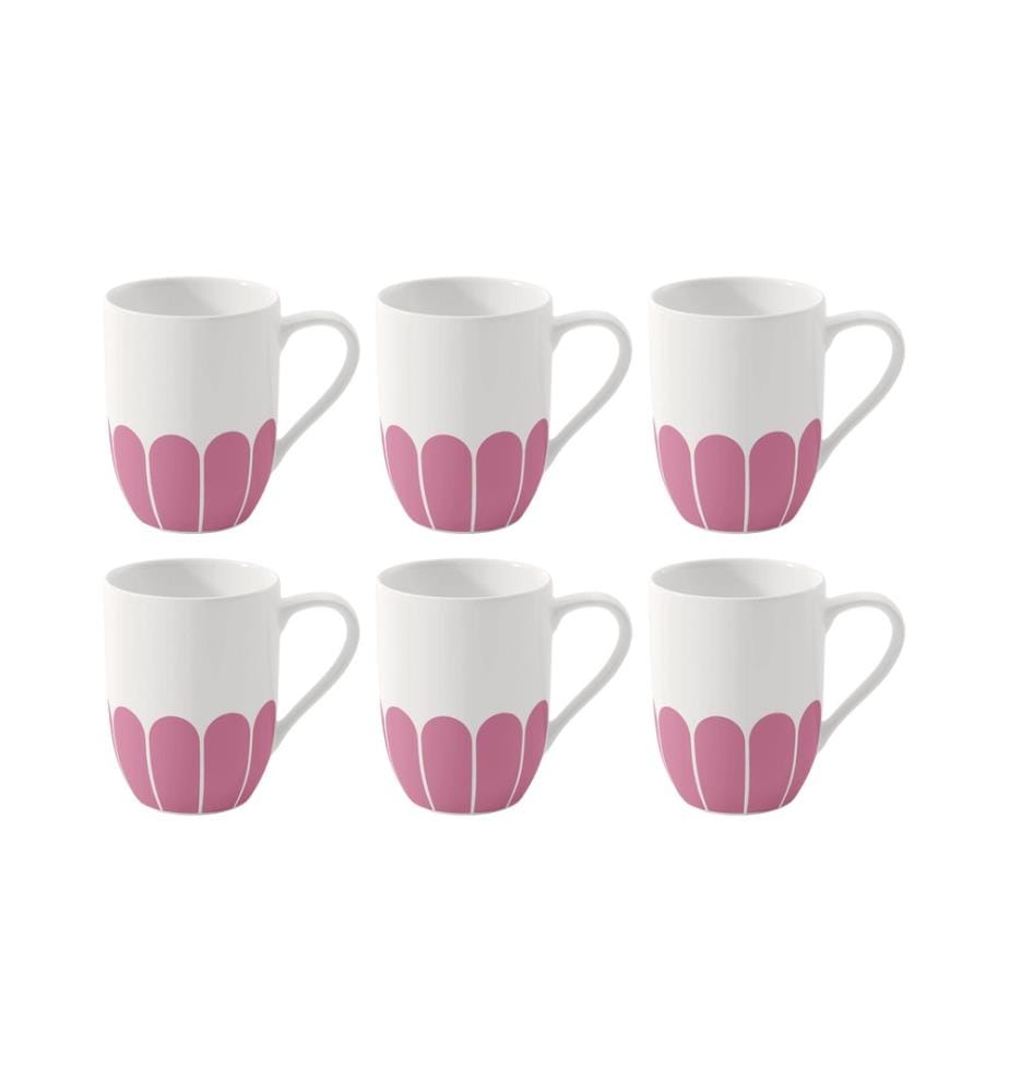 VILLEROY & BOCH - Henkelbecher Fleur 290 ml, 6 Stück, Rosa