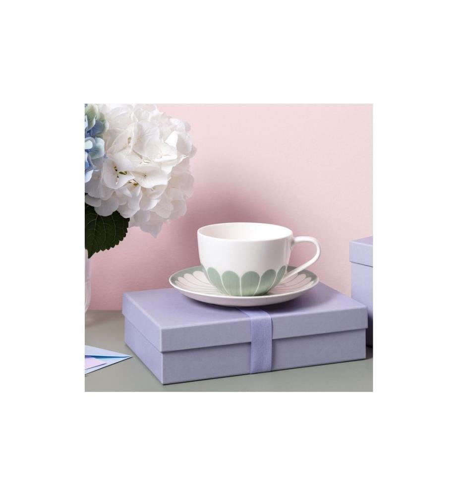 VILLEROY & BOCH - Fleur Vert Soucoupe pour cappuccino, 6 pièces