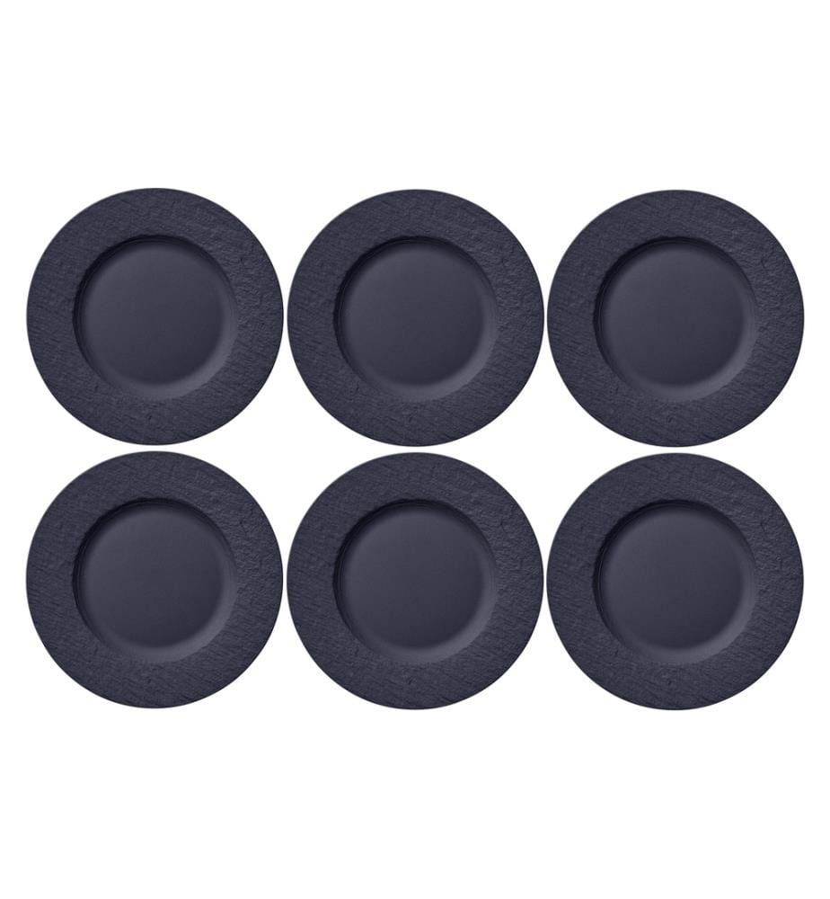 VILLEROY & BOCH - Speiseteller Manufacture Rock Ø 27 cm, 6 Stück, Schwarz