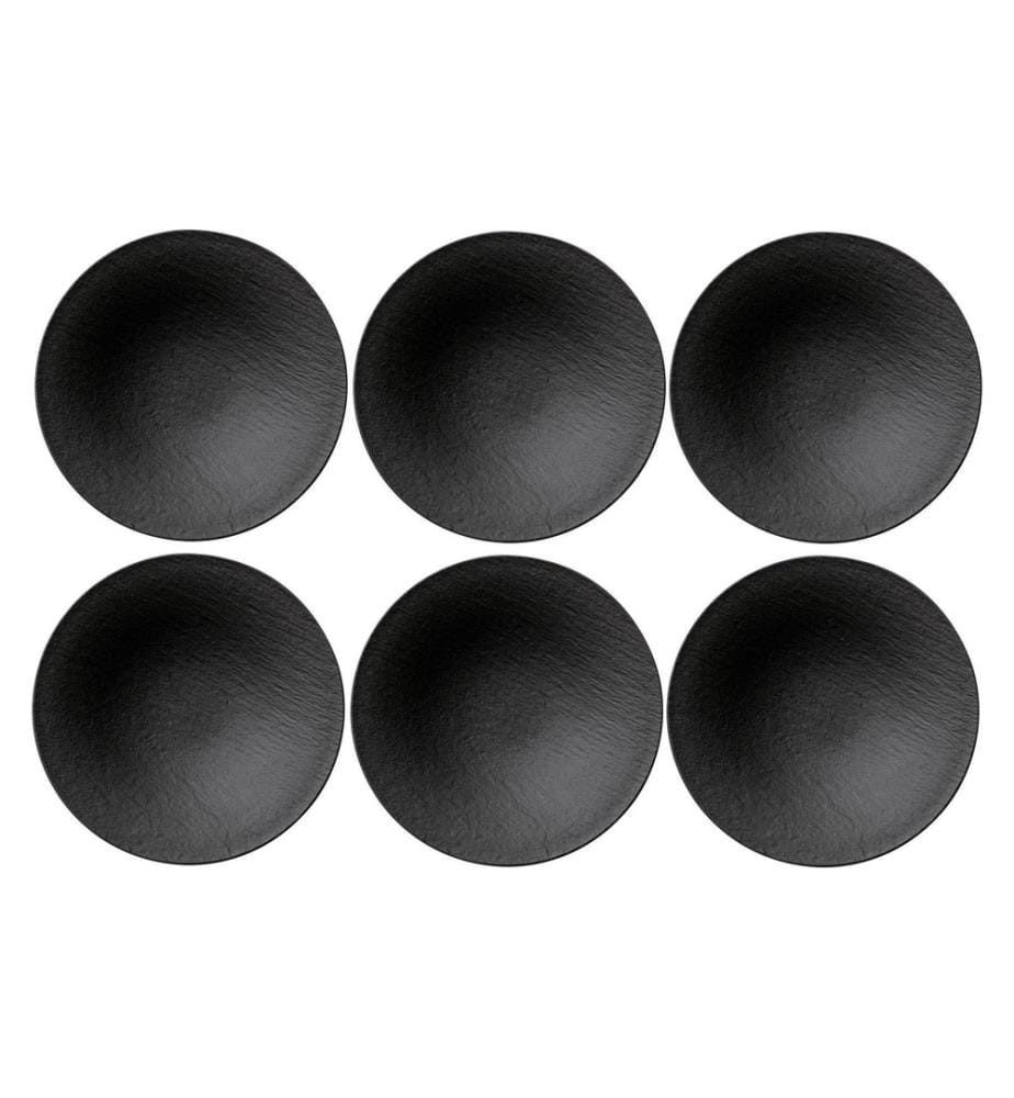 VILLEROY & BOCH - Suppen- & Pastateller Manufacture Rock 6 Stück, Schwarz