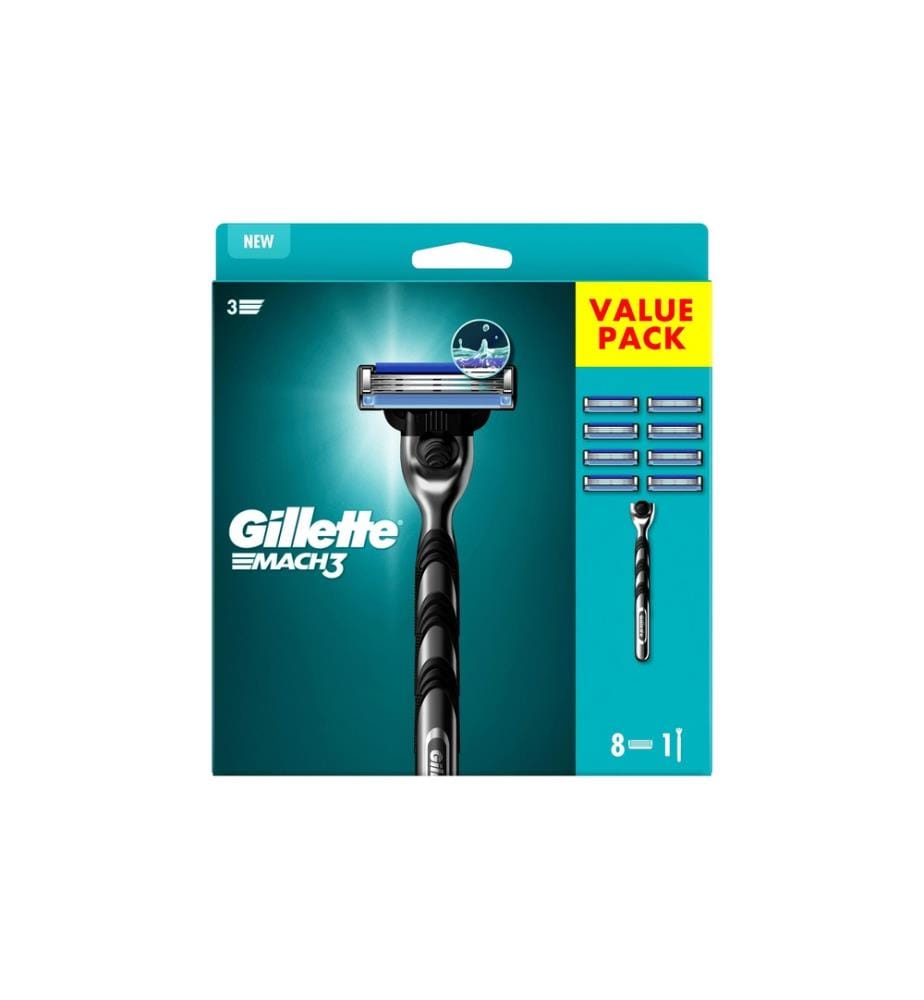 GILLETTE - Rasierer Mach3 + 8 Klingen