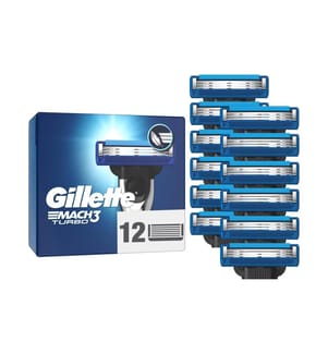 GILLETTE - Lames de rasoir Mach3 Turbo 12 pièces