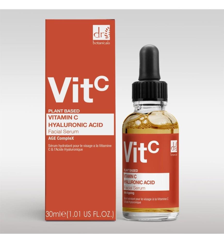 Geschenkset Anti-Aging-Gesichtsserum Vitamin C & Hyaluronsäure 30 ml + Anti-Aging-Augenkonturenserum Hyaluronsäure & Niacinamid 15 ml