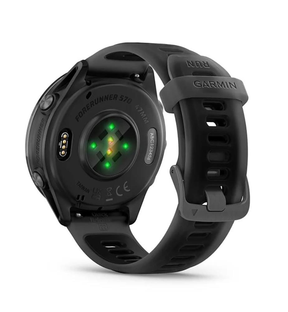 Montre connectée de course Forerunner 570 - Aluminium gris ardoise avec noir translucide et bracelet noir