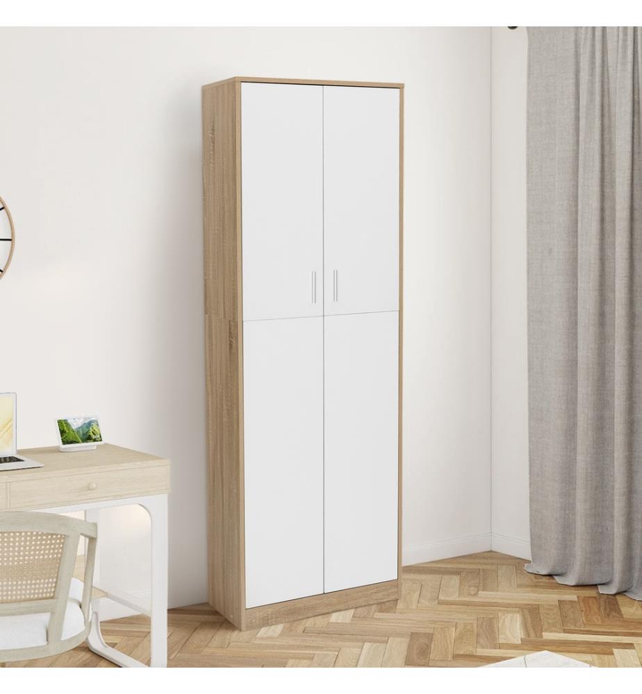 Schrank Mimosa 2 Türen Bucheffekt und Weiss