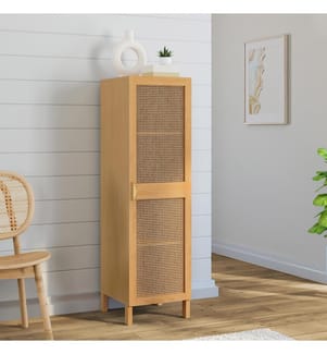 Schrank Eve 1 Tür Rohrgeflecht H120cm - Braun