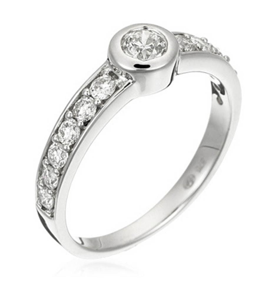 Bague Solitaire Vintage - Or Blanc