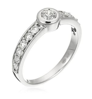 Bague Solitaire Vintage - Or Blanc
