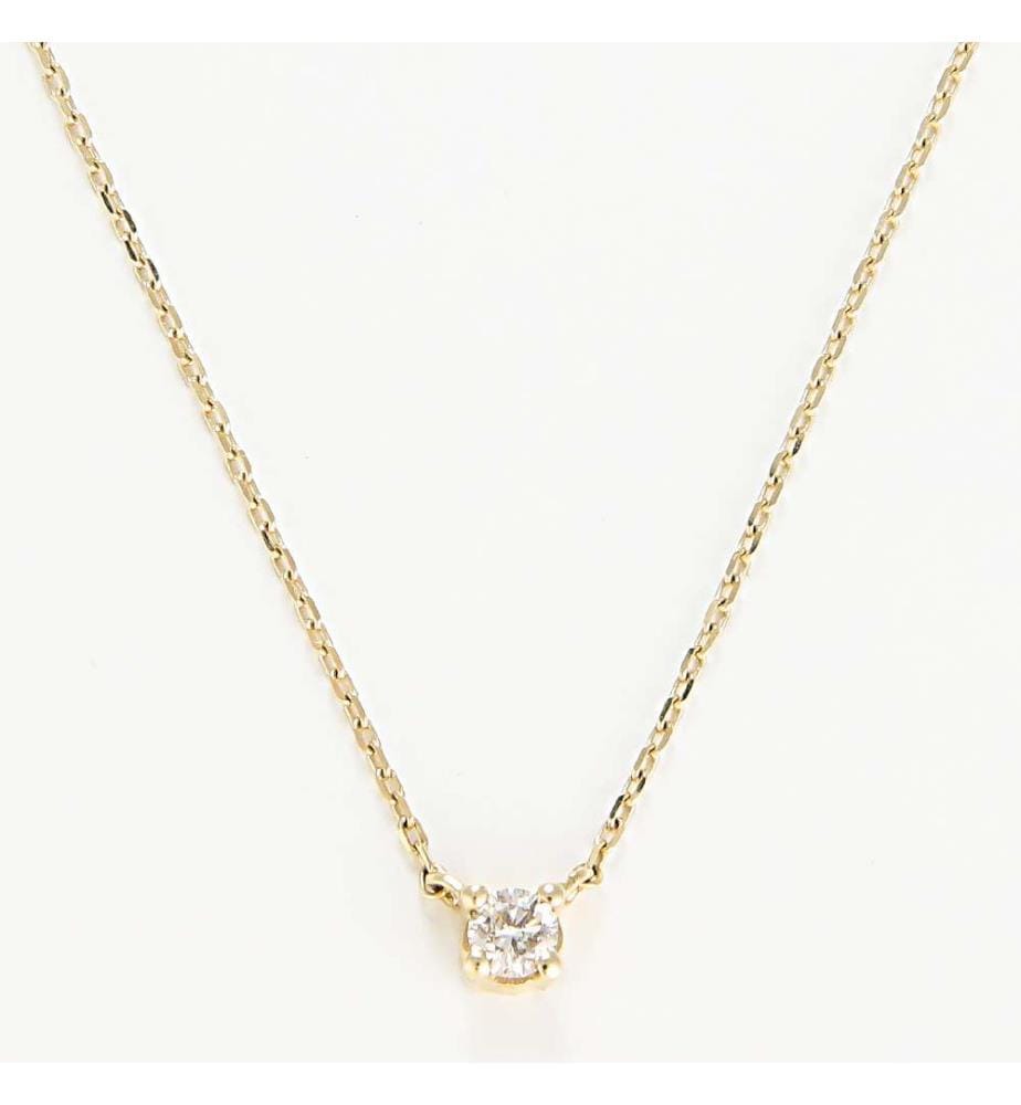 Solitaire necklace - Yellow gold 375/1000