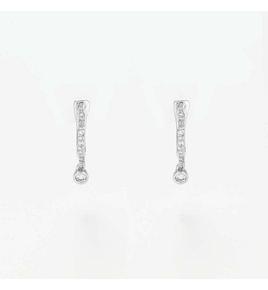Charms Creole Earrings - White Gold