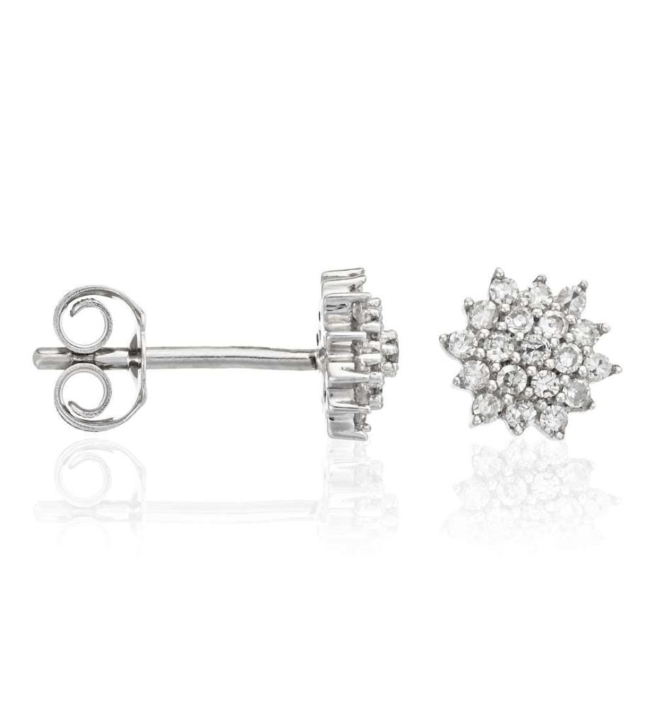 Boucles d'Oreilles Beauté Majestueuse - Or Blanc 375/1000