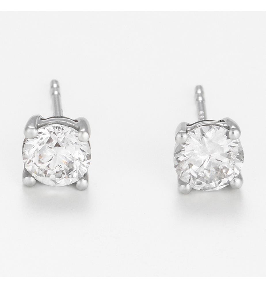 Boucles d'Oreilles, Or Blanc 750/1000, 1 carat