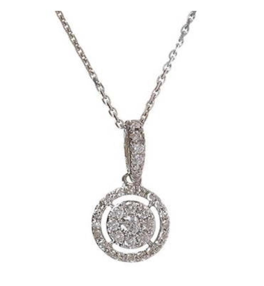 Pendentif Forteresse ronde - Or Blanc