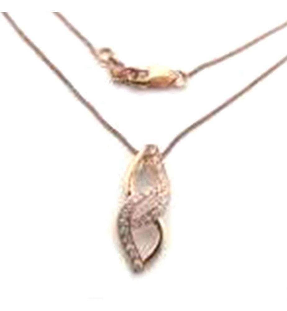 Pendentif Double Boucles - Or Blanc 375/1000