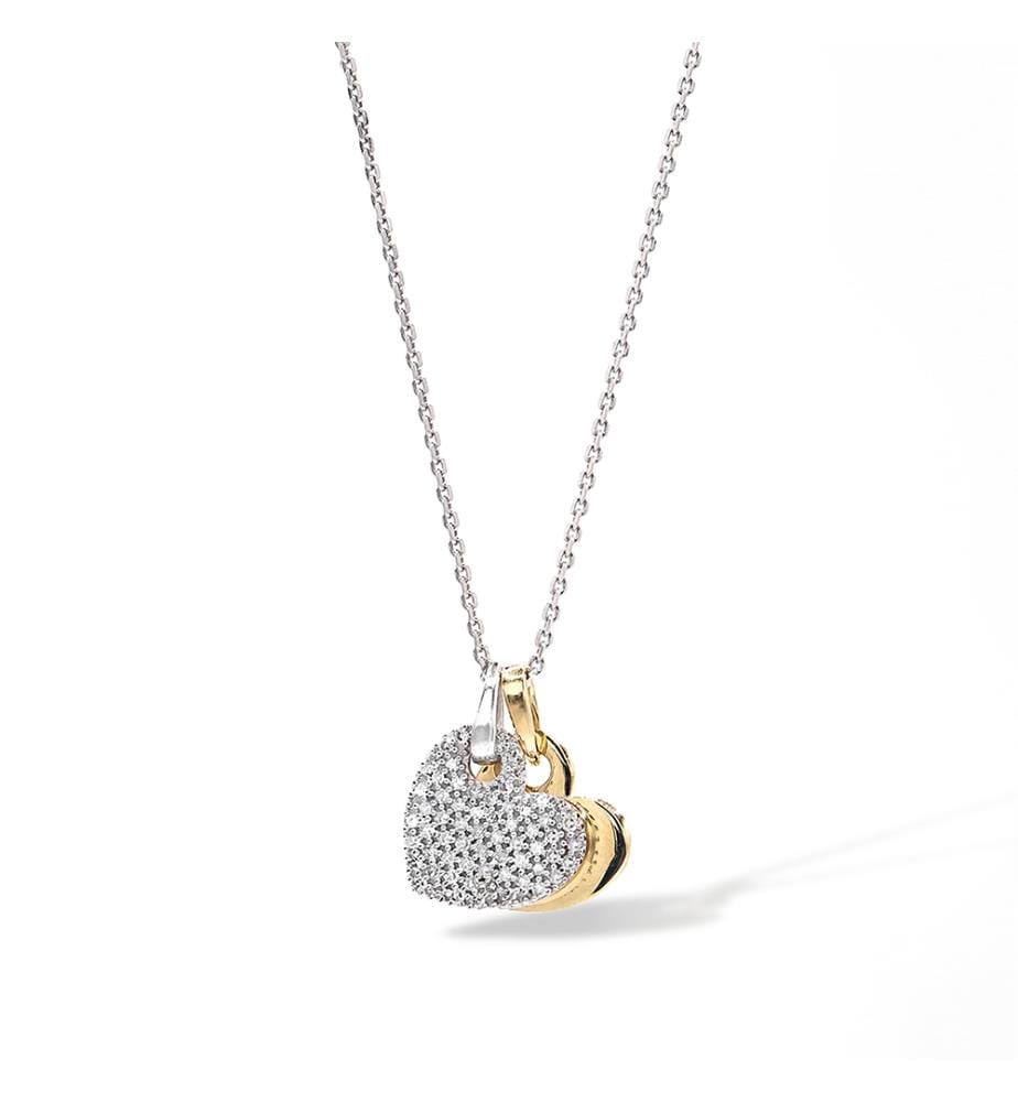 Heart to Heart Anhänger - Zweifarbiges Gold