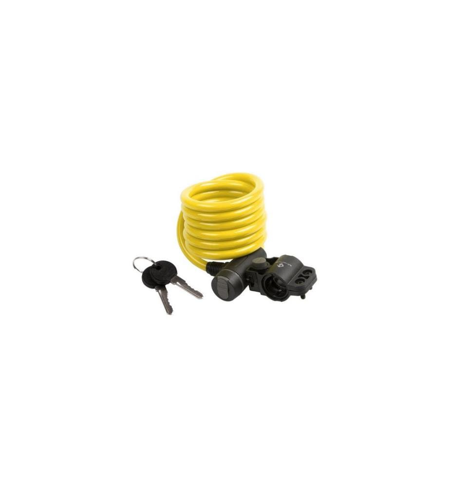 M-WAVE - Spiralkabelschloss mit Clip-on-Halte 1800 x 10 mm, Gelb