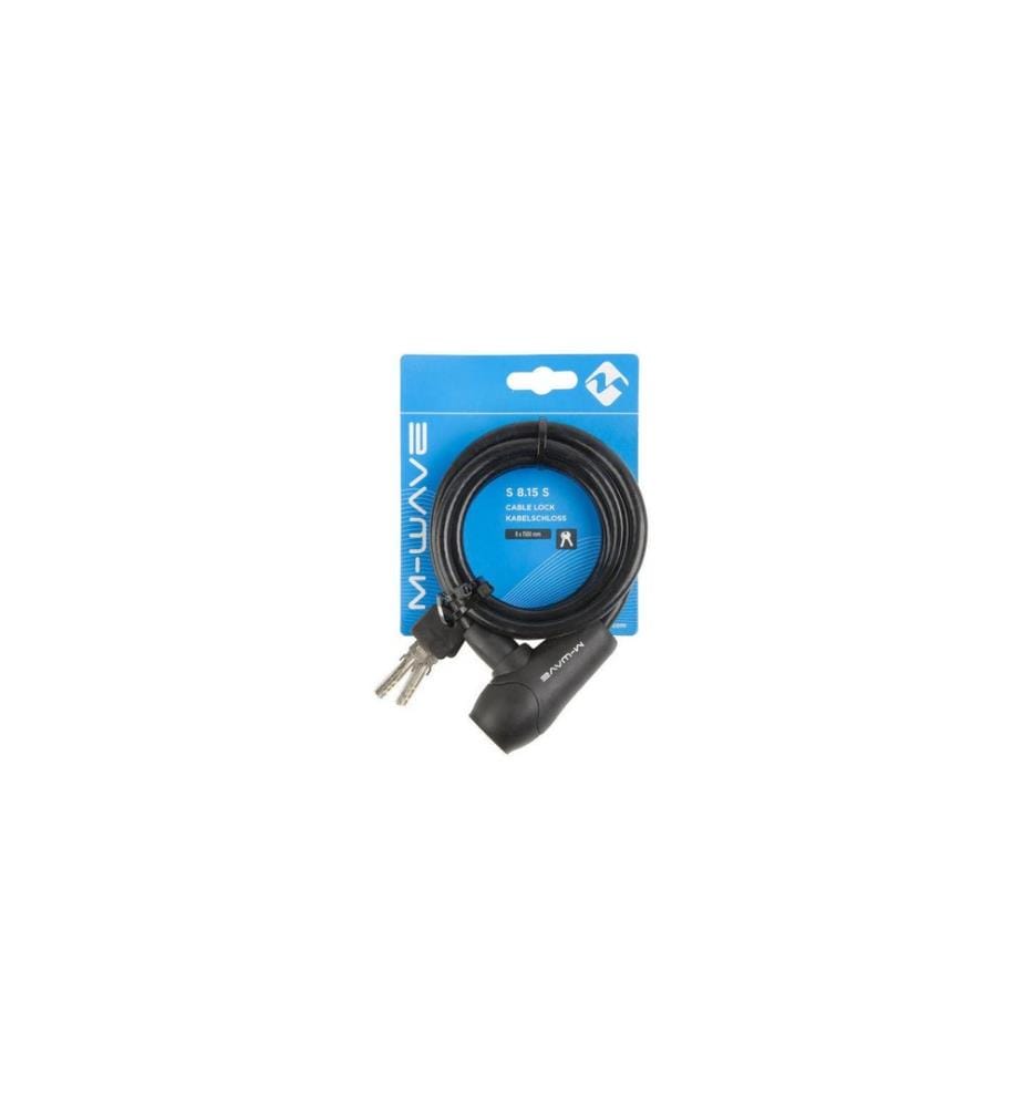 M-WAVE - Silikon-Spiralkabelschloss M-WAVE -, 1500 x 8 mm, Schwarz