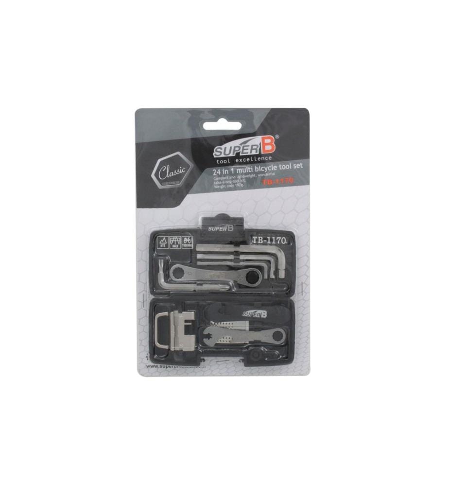 Super B - Outil polyvalent TB-1170 Coffret à outils pour vélo 24 en 1