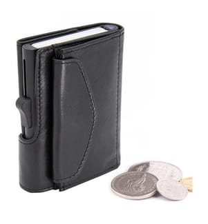 Porte-Cartes Avec Porte-Monnaie Xl Leather - Noir