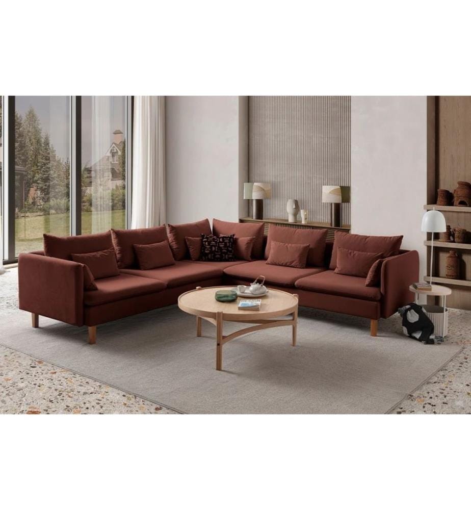 Ecksofa Flexy L - Ziegelrot