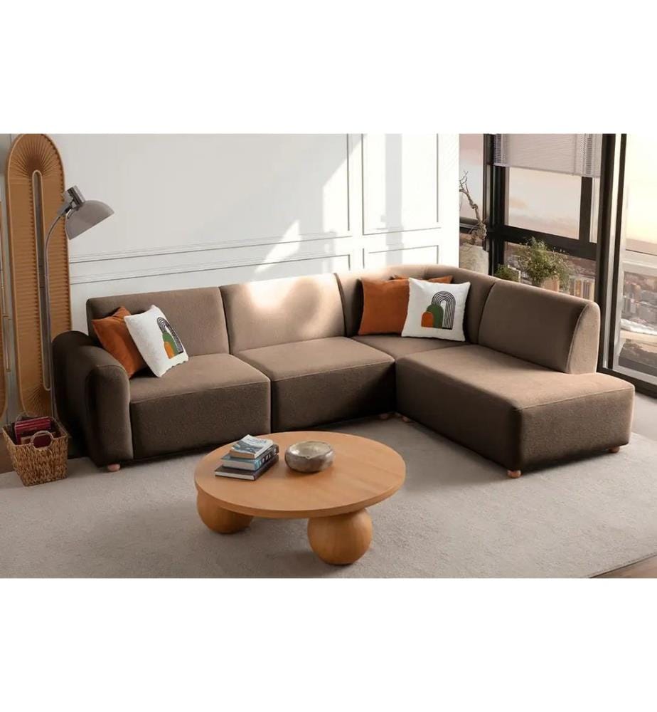 Ecksofa S-Loft Right - Braun