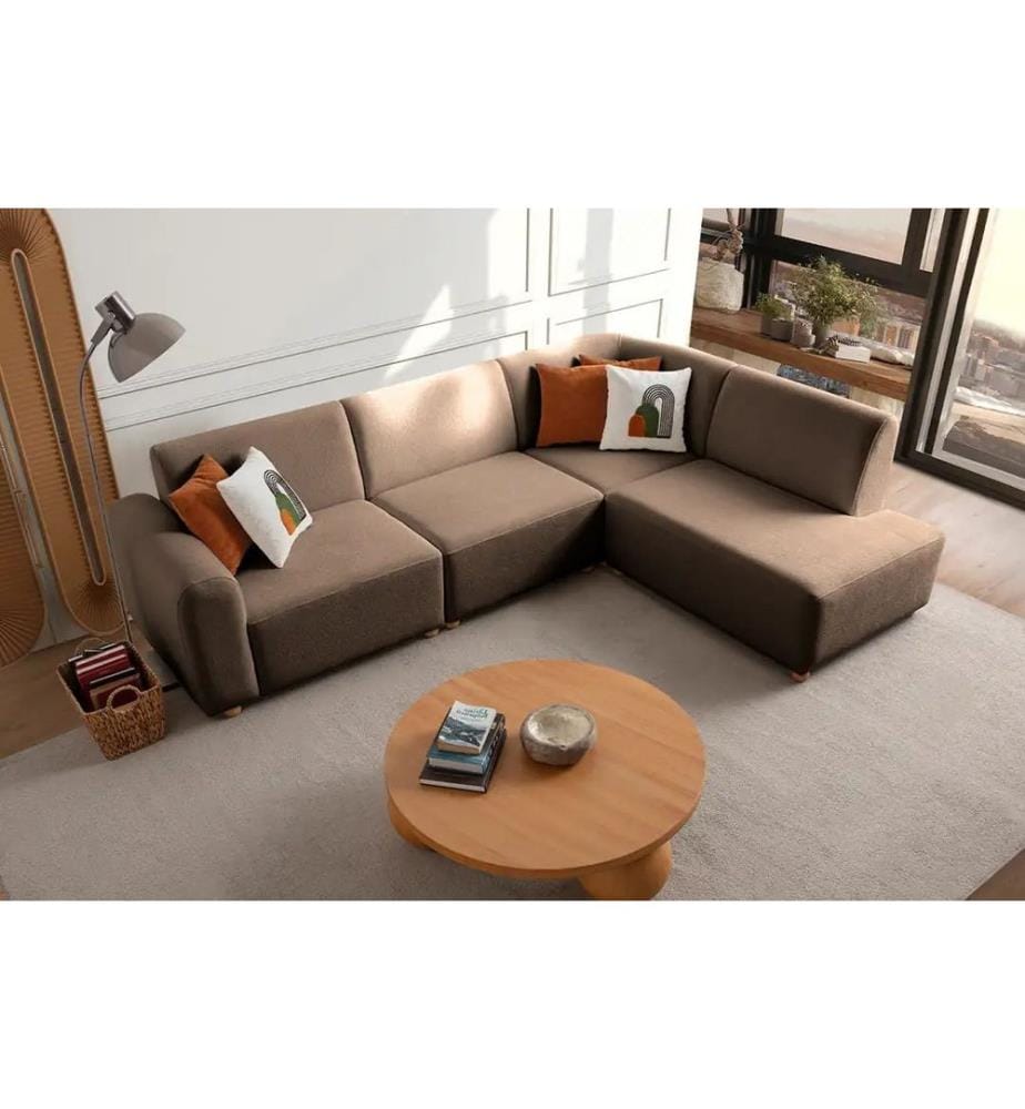 Ecksofa S-Loft Right - Braun