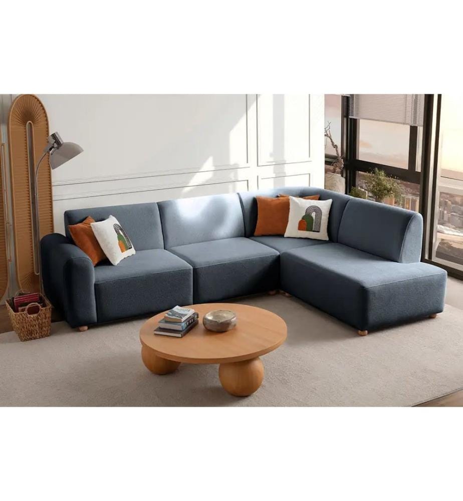 Ecksofa S-Loft Right - Blau