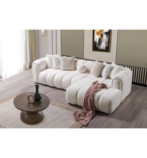 N-Line Right Ecksofa - Weiss