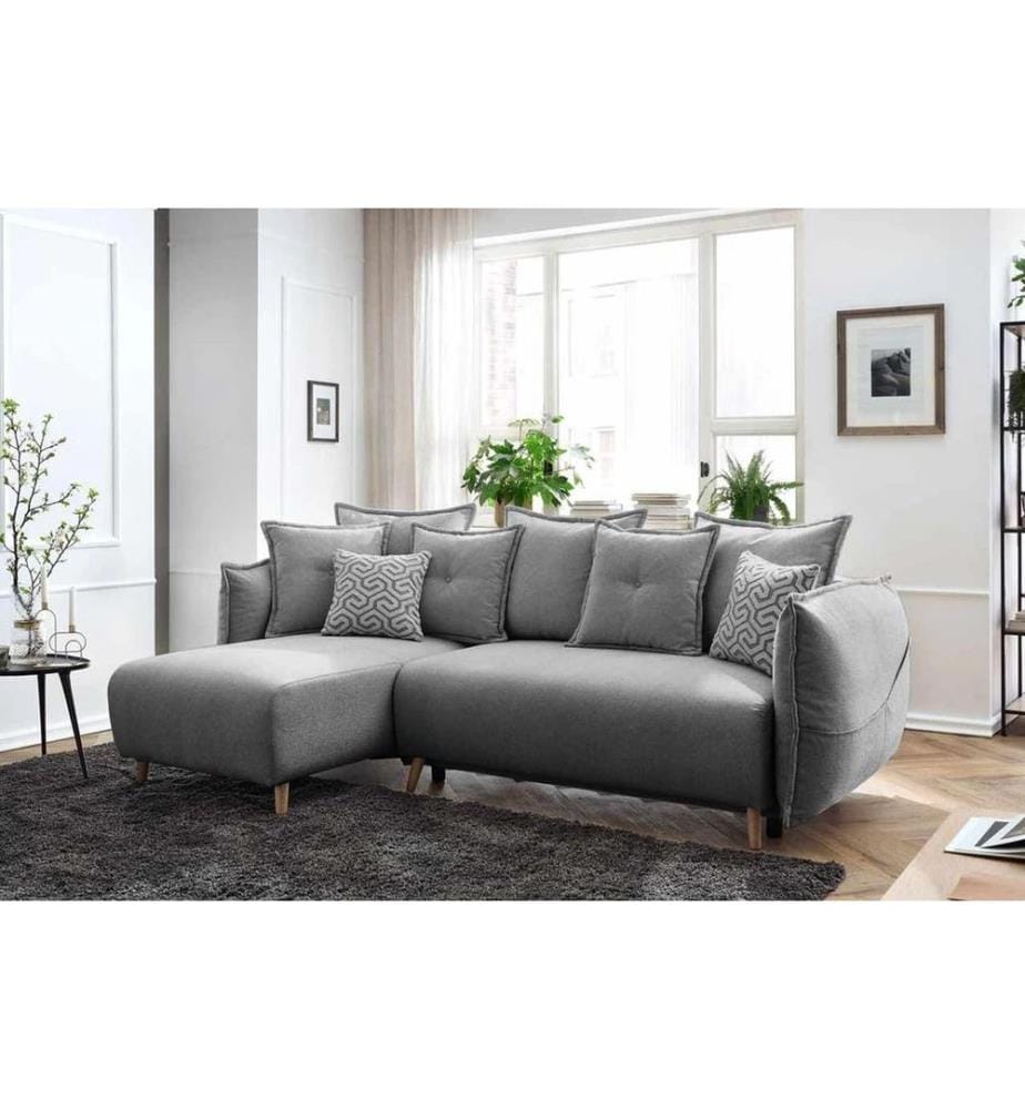 Canapé-lit d'angle Puffy - Gris