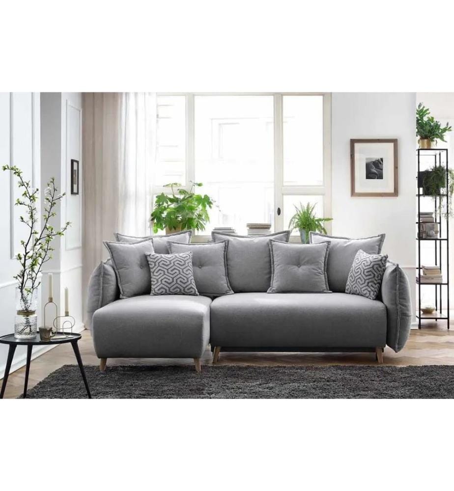 Canapé-lit d'angle Puffy - Gris