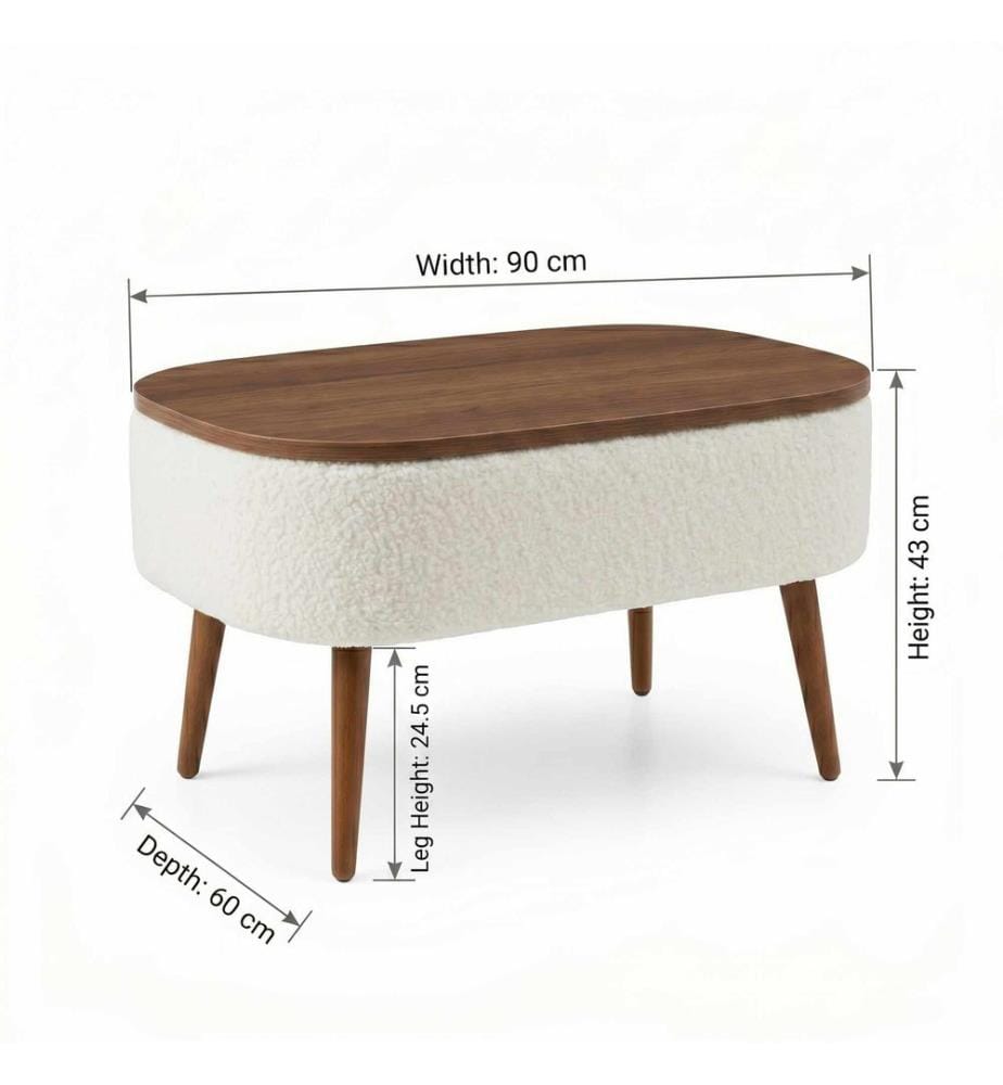Couchtisch Noya - Weiss und Nussbaum
