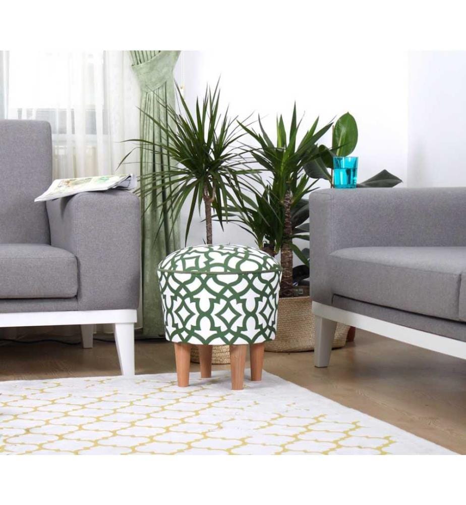 Pouf Moss - Vert et Blanc