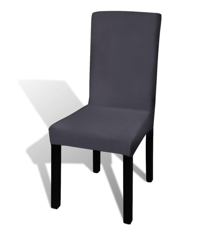 Housse de chaise droite extensible 6 pcs anthracite