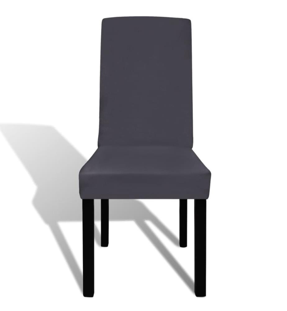 Housse de chaise droite extensible 6 pcs anthracite
