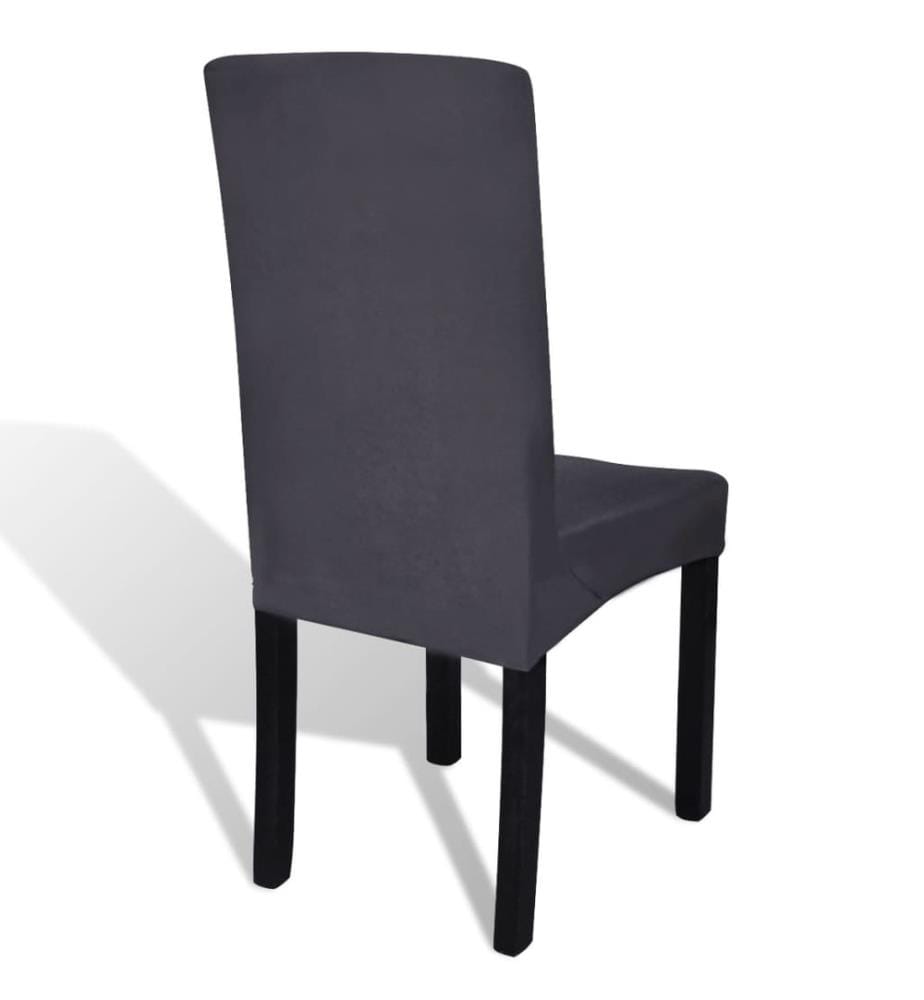Housse de chaise droite extensible 6 pcs anthracite
