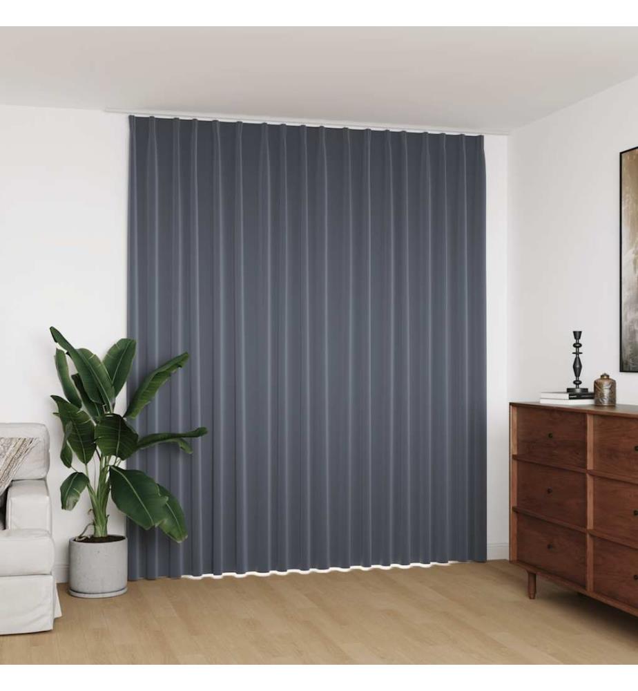 Rideau occultant avec crochets Gris 290x245 cm