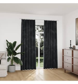Verdunkelungsvorhänge mit Haken 2 Stk. Samt Anthrazit 140x225cm