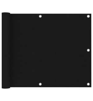 Écran de balcon Noir 75x400 cm Tissu Oxford