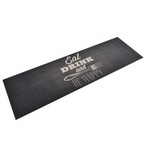 Küchenteppich Waschbar Küche Schwarz 60x180 cm Samt