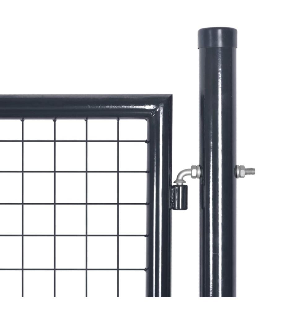 Gitter-Gartentor Verzinkter Stahl 100 x 100 cm Grau
